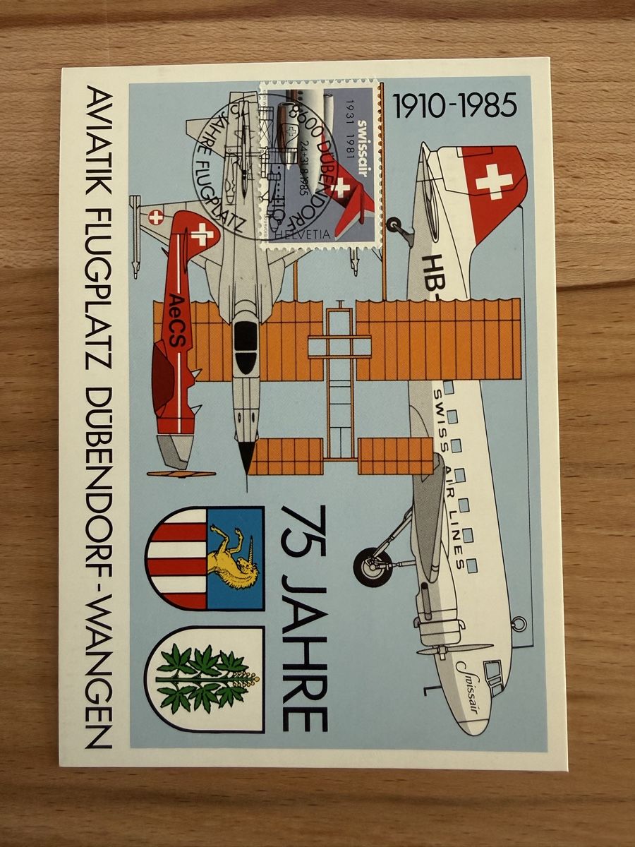 Tutti i francobolli: Maximumkarte Flugplatz Dübendorf – Usato da Grenchen venduto da Bastet007