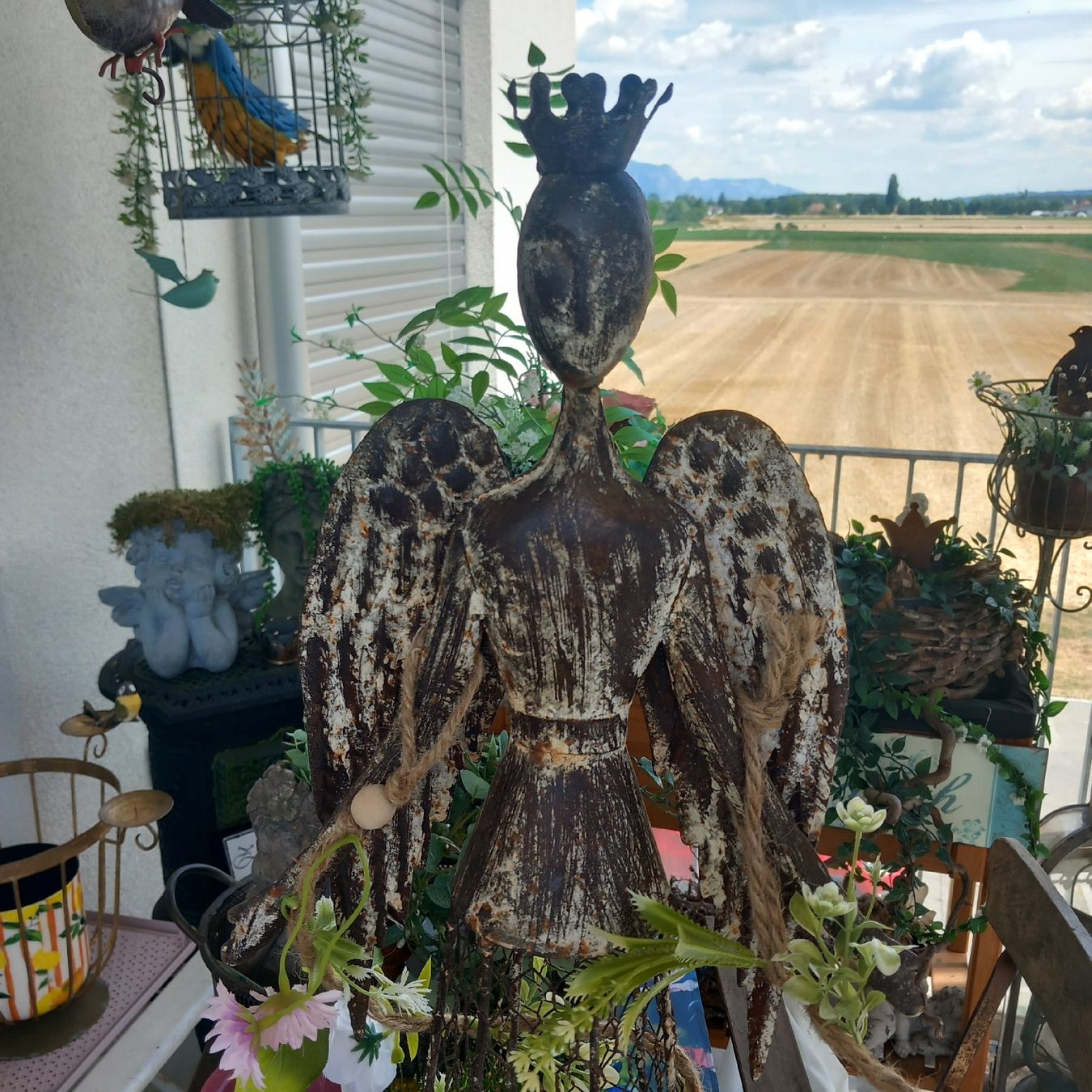 Statuette: Garten Deko:  Draht Metall Engel / H-76cm. – Usato da Aegerten venduto da gismolini 3