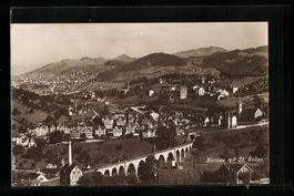 Herisau, Ortsansicht mit Viadukt und St.