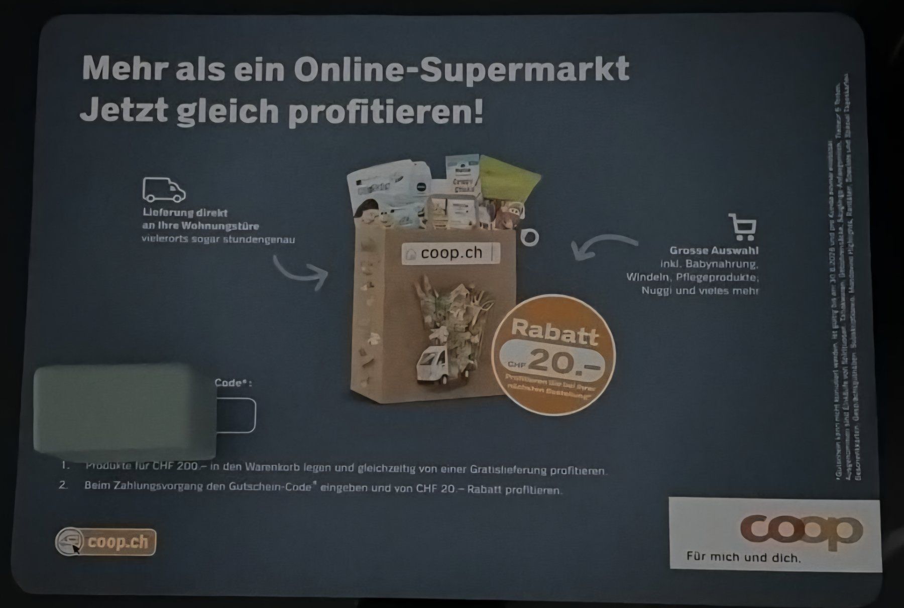 Buoni: Coop Gutschein Code CHF 20.- Rabatt Gültig bis 30.6.2026 – Nuovo (secondo la descrizione) da Buttikon SZ venduto da msa_y8nm