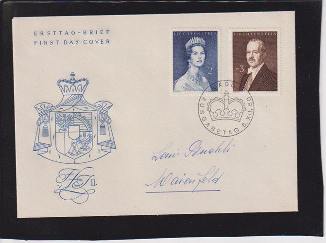 Tutti i francobolli: FL.  Fdc Ergänzungswerte 1960. – Usato da Dornach venduto da kloster33