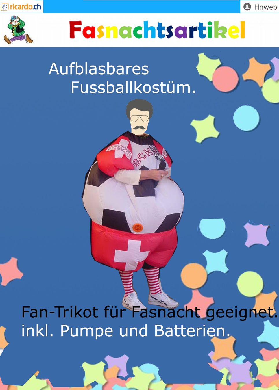 Kostüme: Aufblasbares Fussballkostüm – Gebraucht aus Kaisten von Hnweb 1