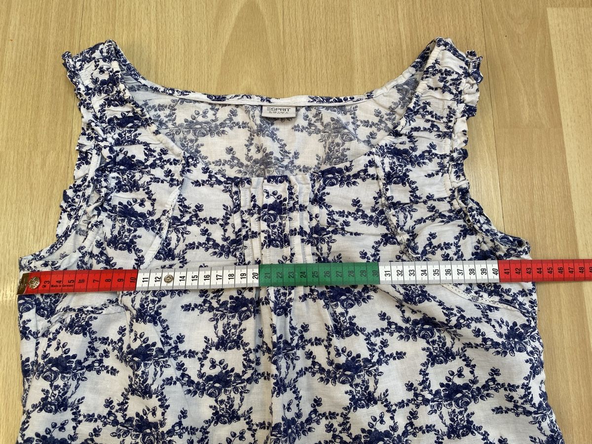 Esprit Camicette: Esprit Top, Leinen, 38, blau-weiss Blumenmuster – Nuovo (secondo la descrizione) da Buochs venduto da H16 6