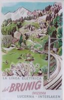BRUENIG LINEA TRENO ELETTRICA 1948 - Manifesto originale