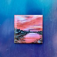 Magnet: "Basel Bridge red" 5.2x5.2cm