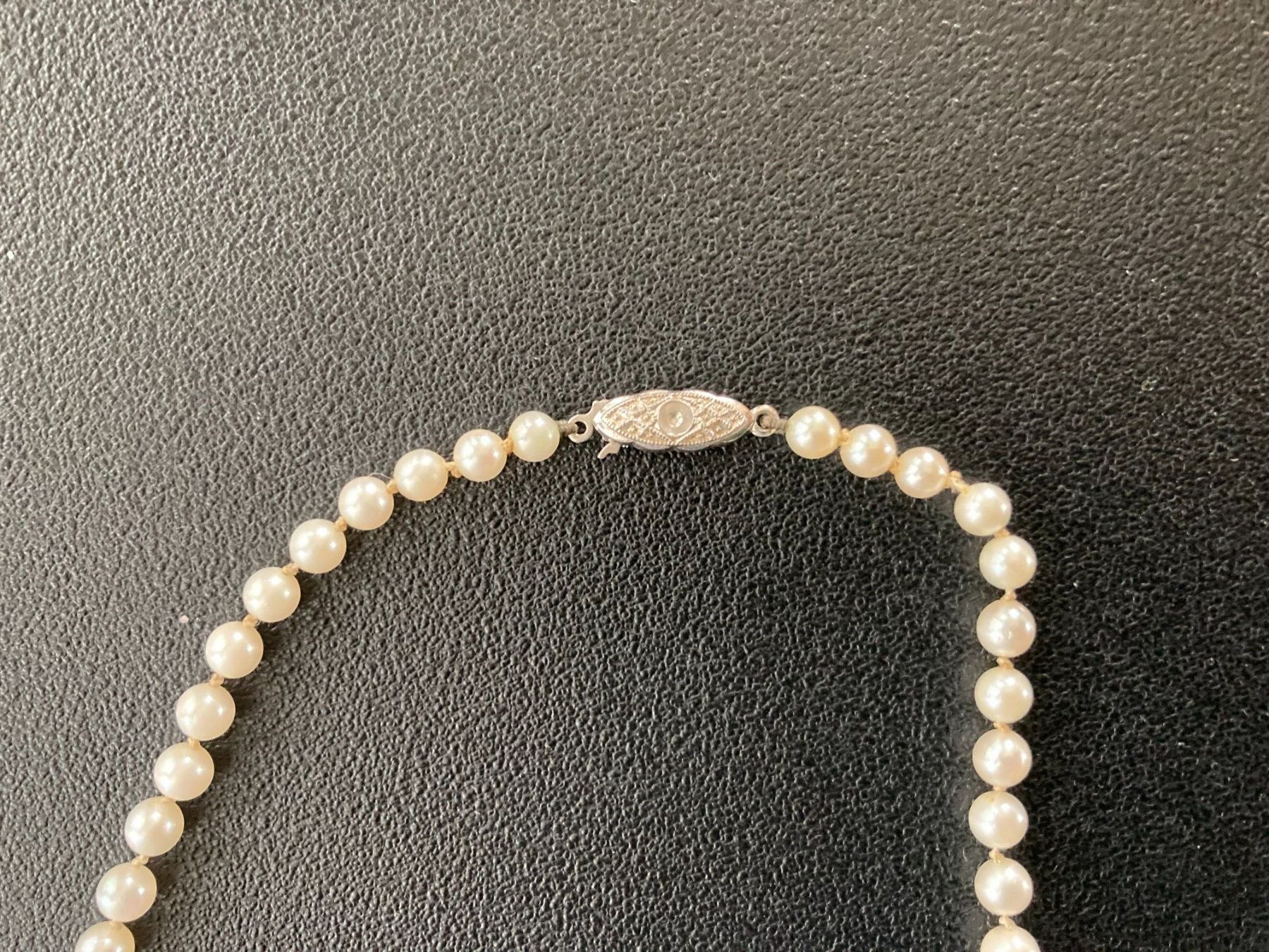 Catenine: Perlenkette  Süsswasserperlen Verschluss Silber 800 – Usato da Subingen venduto da ArtBead 4