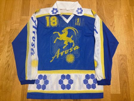 ORIGINAL EHC AROSA # 18 MALINOWSKI 1985/86 TRIKOT M