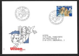 Sonderbrief S. 1439 100 Jahre PTT-Union Basel 21.-23.10.1991