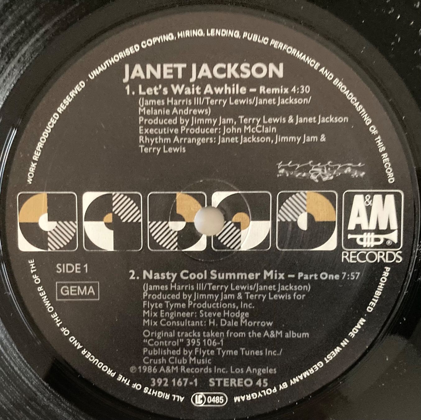 Dischi in vinile: JANET JACKSON - LET'S WAIT AWHILE – Usato da Poliez-Pittet venduto da Newtown-Records 2