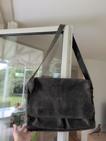 Braune Vintage Leder-Umhängetasche von aunts & uncle