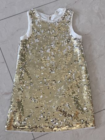 Glitzerndes H&M Kleid, Gold, Grösse 116 - Top Zustand!
