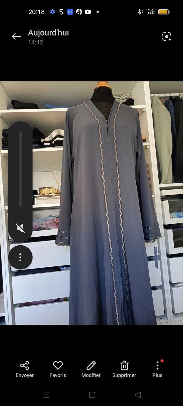 Vestiti: Abaya élégante grise avec broderie – Nuovo e nell'imballaggio originale da La Chaux-de-Fonds venduto da Luxary.25cachmirepro 6
