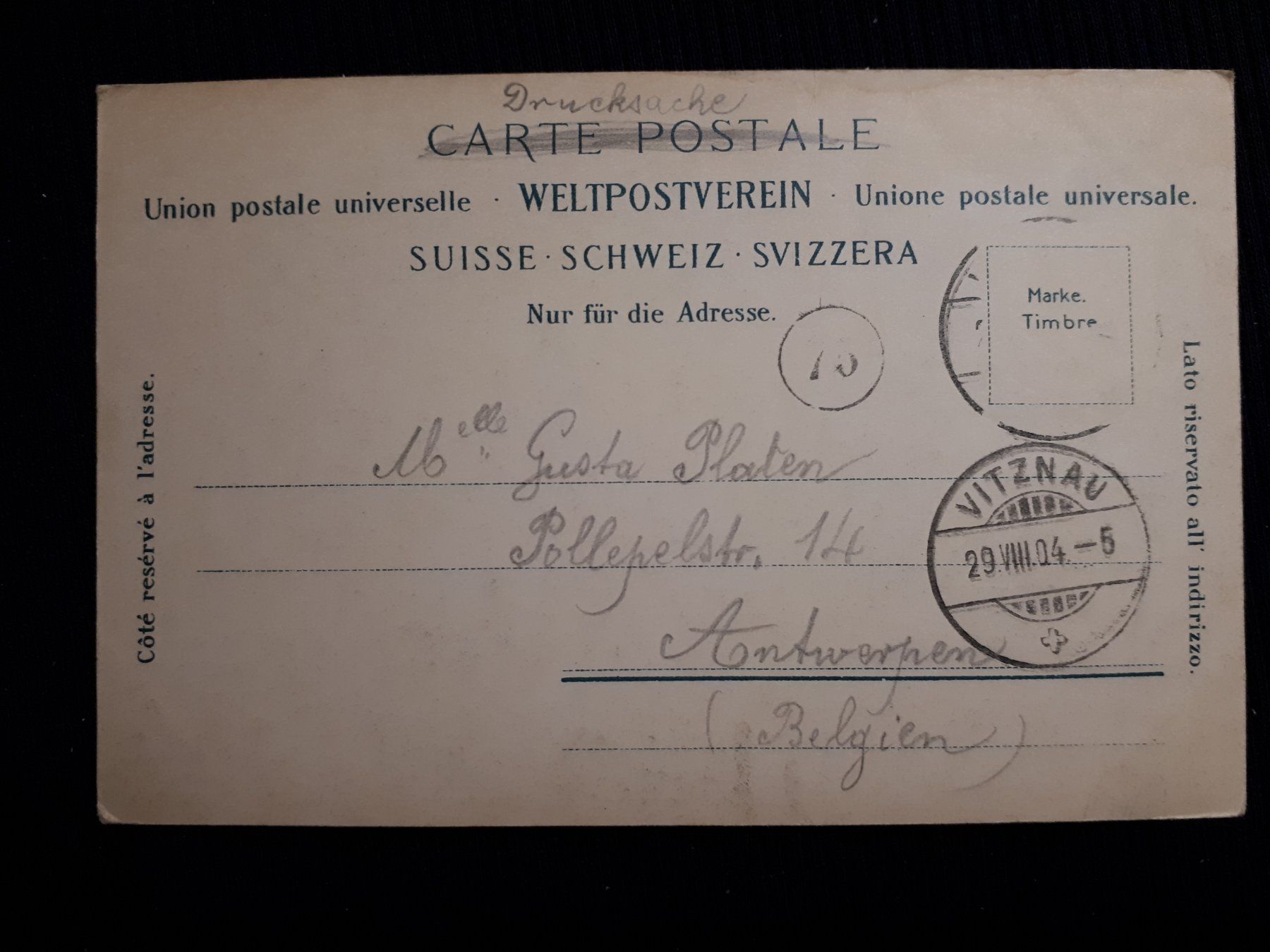 Cartes postales: VITZNAU 1904 - OHNE MARKE – D'occasion à Ponto Valentino par giorgia06 1