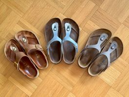 Birkenstock Gizeh en cuir, pointure 38, lot 3 paires