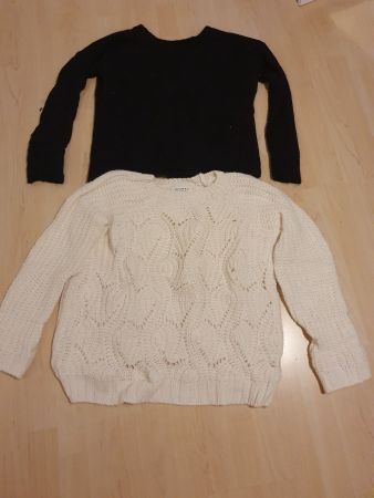 Sale: Edles Pullover-Duo in schwarz + weiss, nie getragen