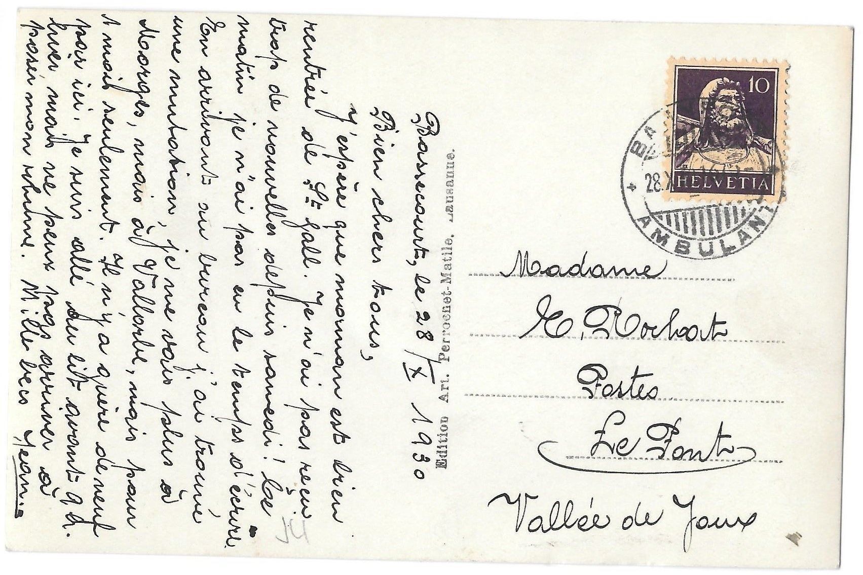 Cartes postales: Bassecourt Vue Générale – D'occasion à Olten par clotaldi 1
