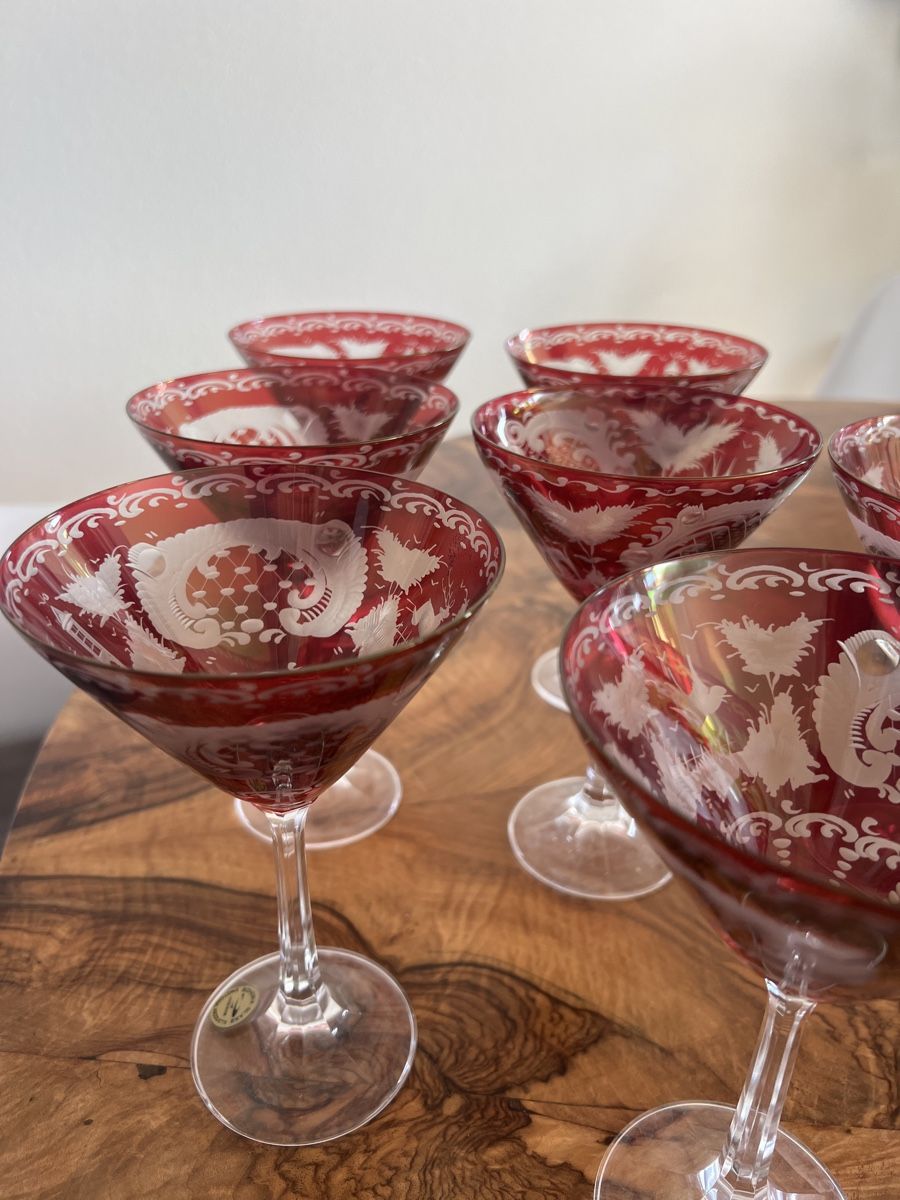 Gläser: 7 Antique Red Crystal Glasses – Gebraucht aus Zürich von ralph__ 4
