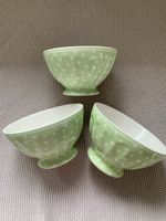 3 Schalen/Schüsseln von Greengate Dotty pale green