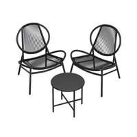 Balkonmöbel Gartenmöbel Set Polyrattan Tisch 2 Stühle ANNA