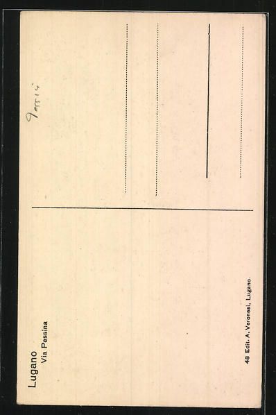 Cartoline postali: AK Lugano, Via Pessina – Usato da Berlin venduto da bartko-reher 1