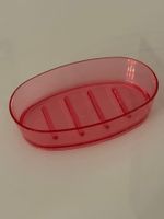 Pinke Seifenschale aus Kunststoff, Retro!