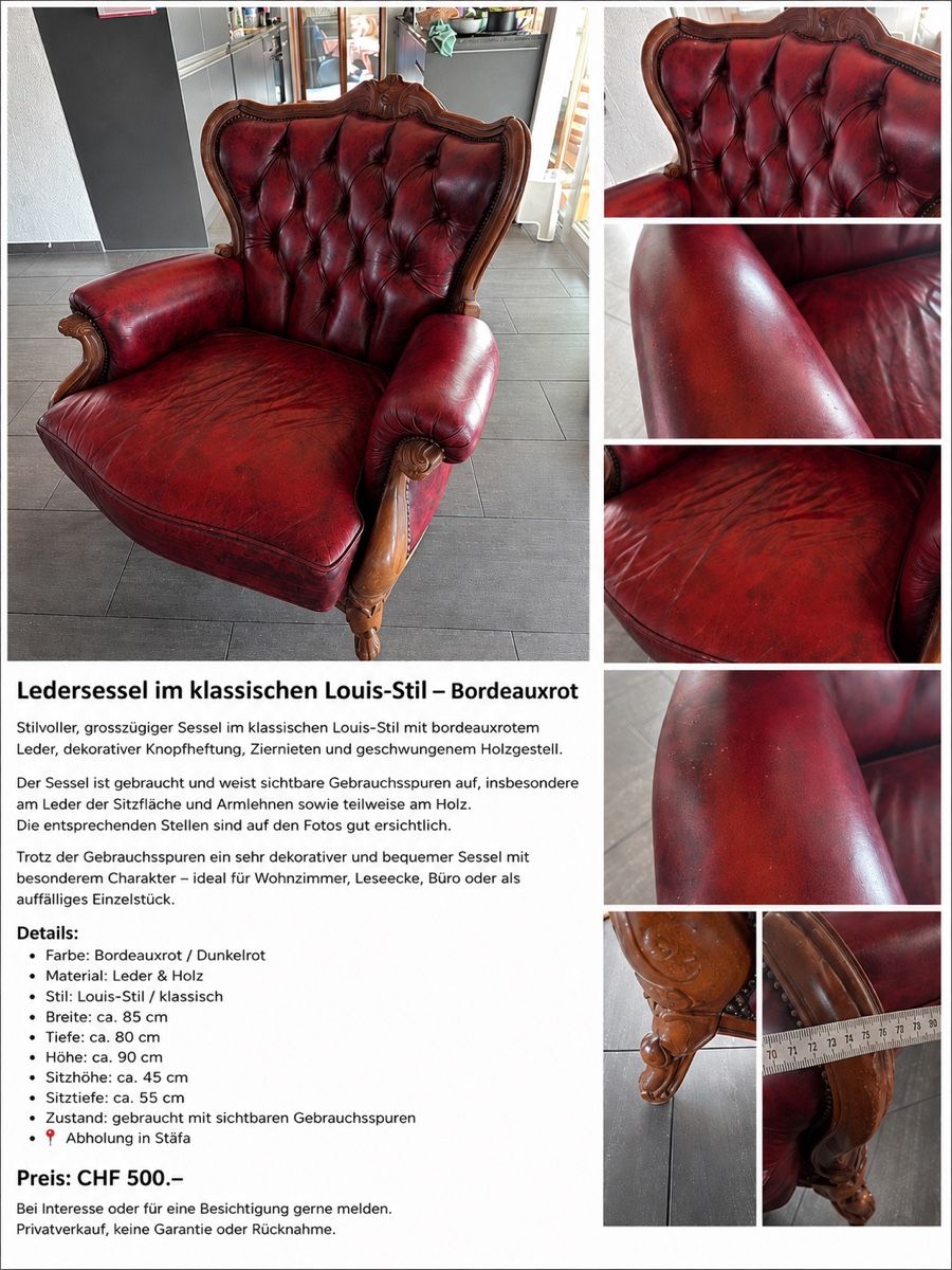 Sessel: Barock, Roccoco, Retro – Gebraucht aus Stäfa von Kurt33