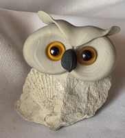 Eule Figur Naturstein Handgemacht fossilie siehe Foto 
