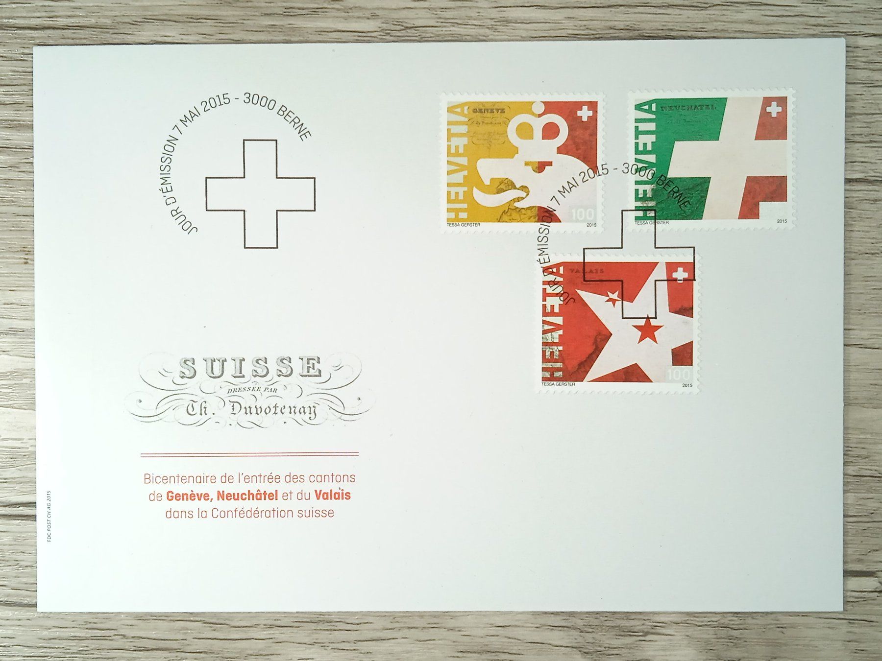 Tutti i francobolli: TR12 Enveloppe + Timbre Suisse 2015 – Usato da Cousset venduto da Patrick_Collections