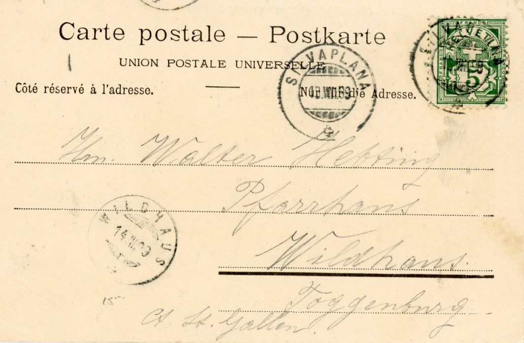 Cartoline postali: Sils Maria  GR      um 1909 – Usato da Brig venduto da Valcards54 1