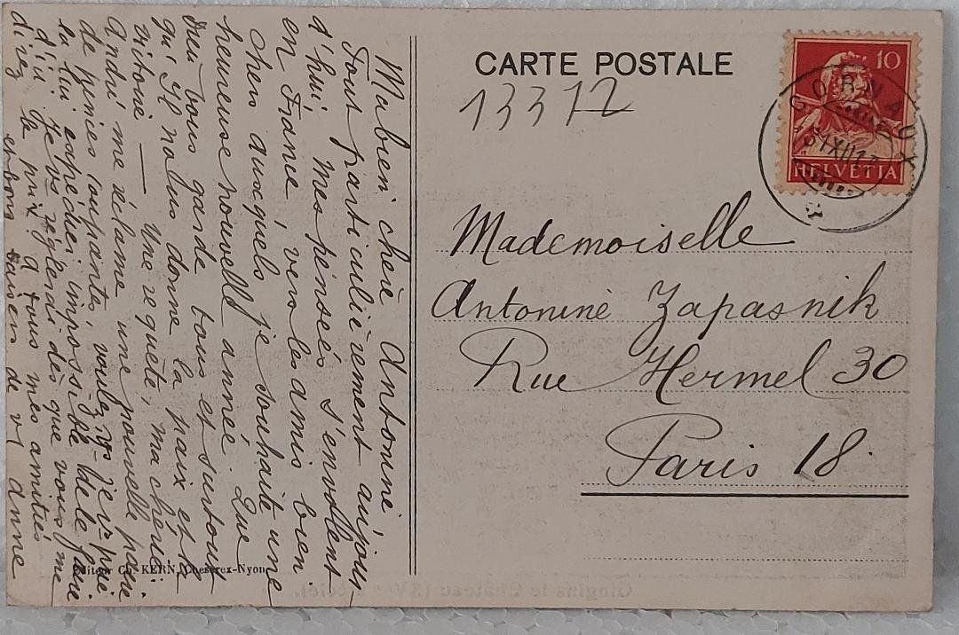 Cartoline postali: GINGINS  -  Le Château -  1917 – Usato da Delémont venduto da Domdom1 1