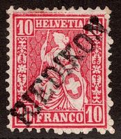 CH - Sitzende Helvetia - Stabstempel Riedlikon ZH