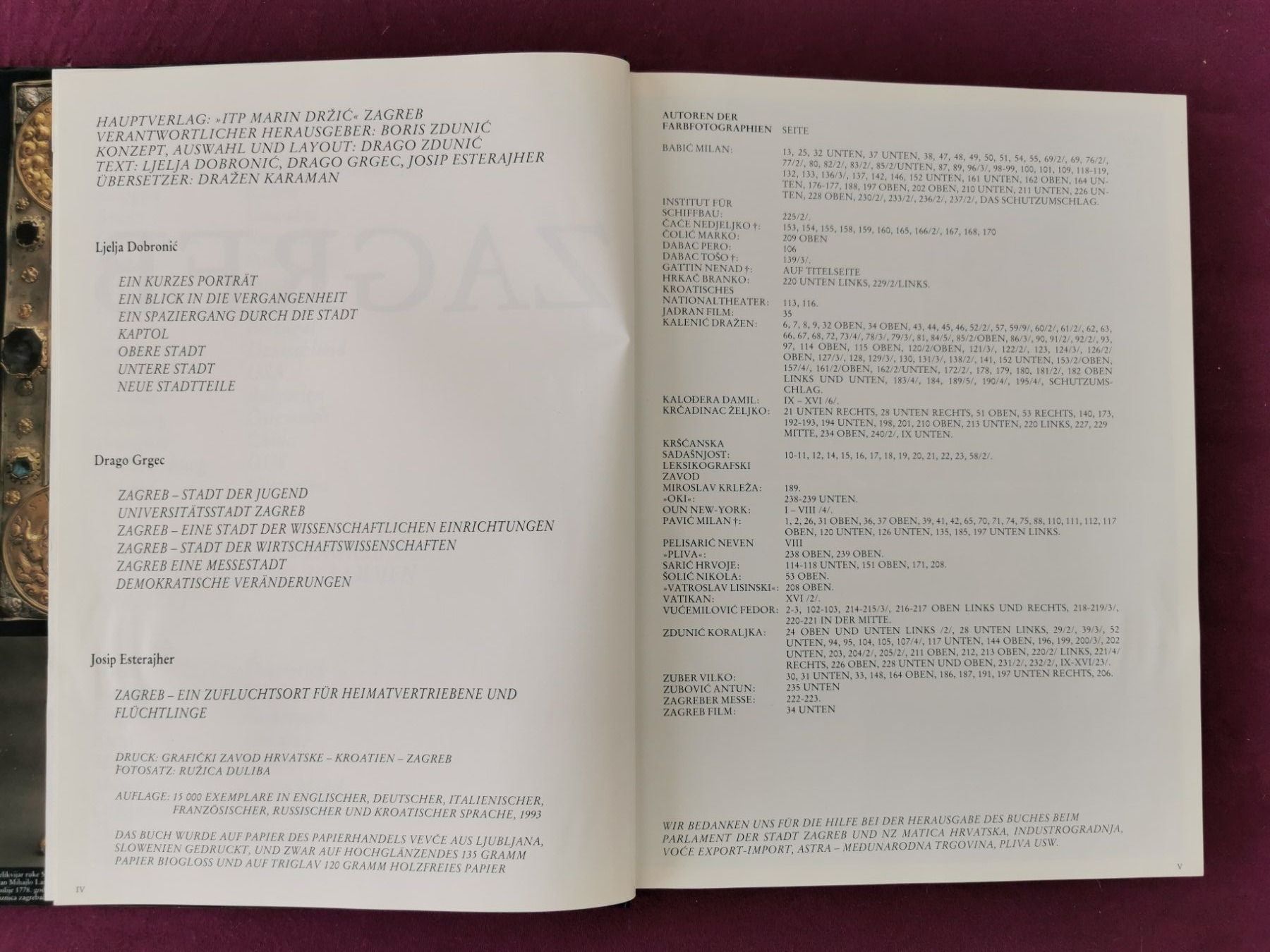 Bücher: ZAGREB    von  L.Dobronic; D.Grgec; J.Esterajhet   1993 – Gebraucht aus Gockhausen von Porcini56 1