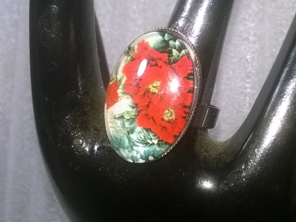 Anelli: RING EDELSTHAL MIT BLUMEN,,,GLANZIG – Nuovo (secondo la descrizione) da Basel venduto da bijoutrie_4
