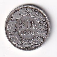 Schweiz 50 rappen 1920 rar