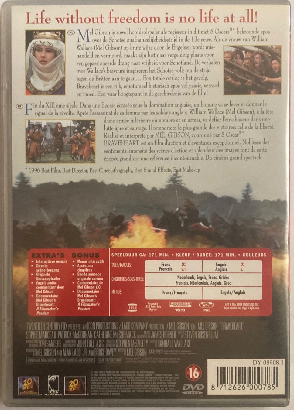 Alle DVDs: MEL GIBSON - BRAVEHEART – Gebraucht aus Poliez-Pittet von Newtown-Records 1