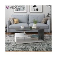 Couchtisch Beistelltisch - Weiss/Anthrazit - Sofatisch