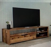 TV-Möbel Vintage Holz - Style  L120cm H31.8cm B42.1cm