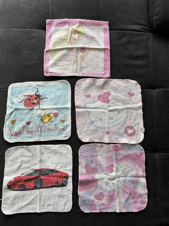 Kinder Waschlappen  Nostelgie: Hello Kitty, Auto, Marienkäfe