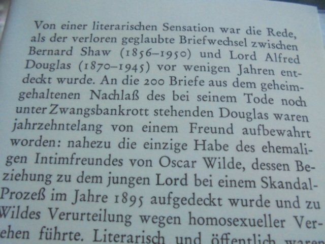 Libri: Bernard Shaw / Alfred Douglas Briefwechsel – Usato da Hinwil venduto da Glasperlen 4