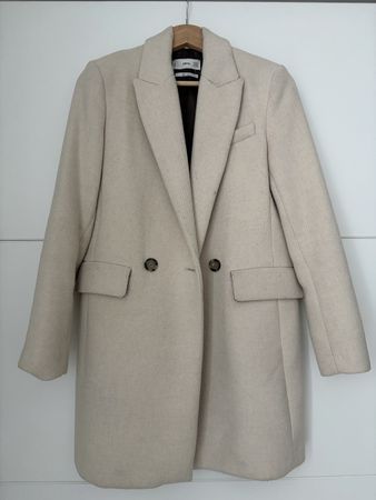 Mango Wollmantel, Crèmefarben, Grösse XS - Winter Must-have!