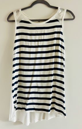 Langes blau/weiss gestreiftes Top, Maritim