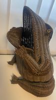 Rarer vintage Frosch, Ratan, 🐸 als Magazine-Zeitung-Halter