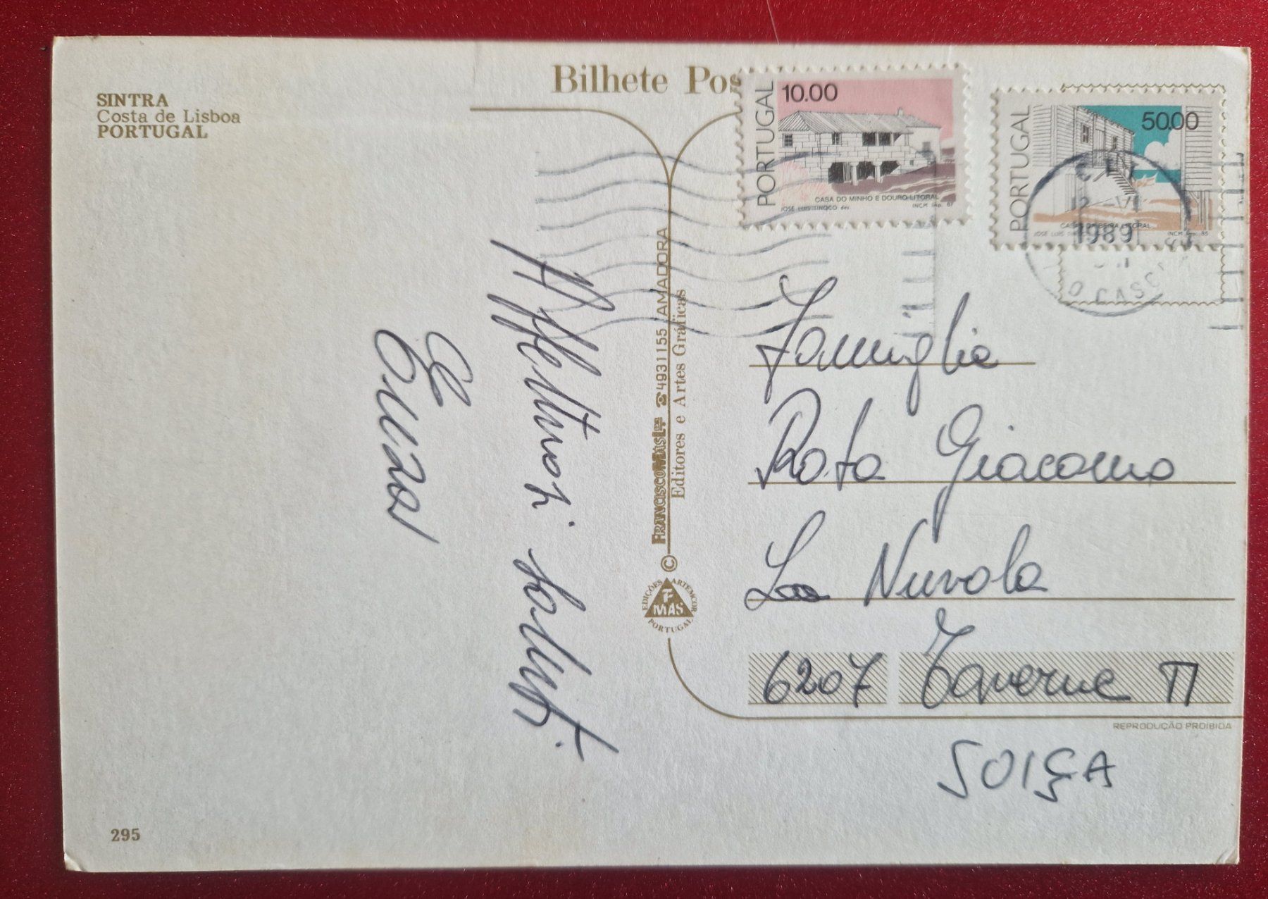 Cartoline postali: Sintra Portugal 1989 – Usato da Melchnau venduto da Arthurius 1