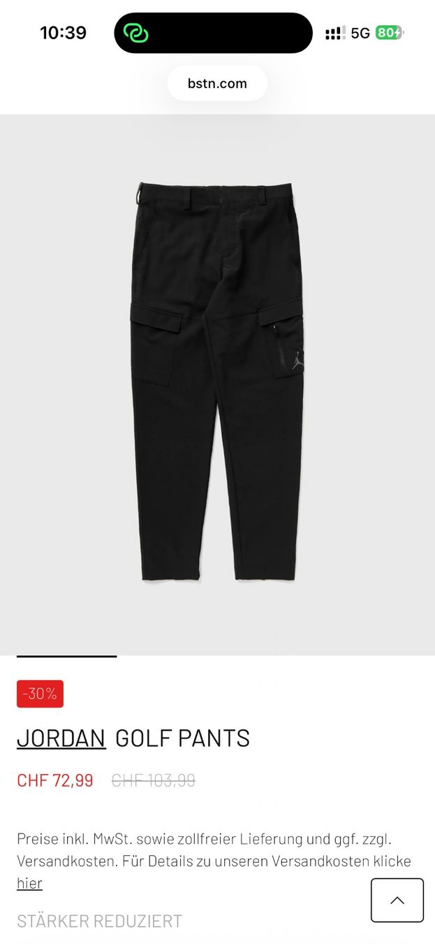 Jordan Pantaloni: GOLF CARGOHOSE JORDAN 32x32 – Usato da Bern venduto da carminel8 3
