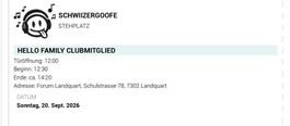 Schwiizergoofe Konzert Ticket Landquart morgen Sonntag 12h