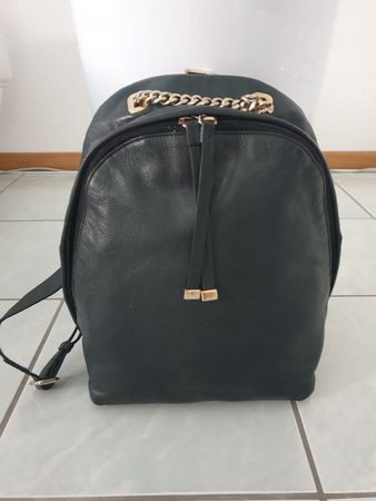 Sac à dos Furla, cuir, noir, très bon état, 25x11x34cm