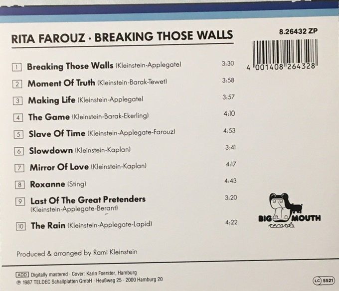 CDs: Rita Farouz - Breaking those walls – Gebraucht aus Grüningen von azulverde 1