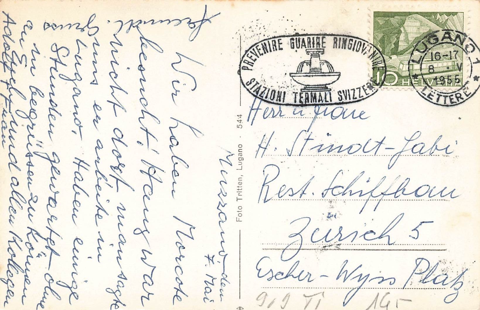 Cartoline postali: Muzzano TI Panorama del paese e laghetto – Usato da Biasca venduto da Blenio71 1
