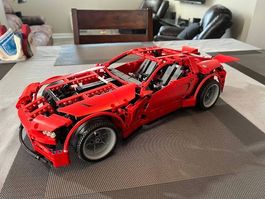 Rare LEGO Technic Supercar 8070 Sportwagen rot mit Anleitung