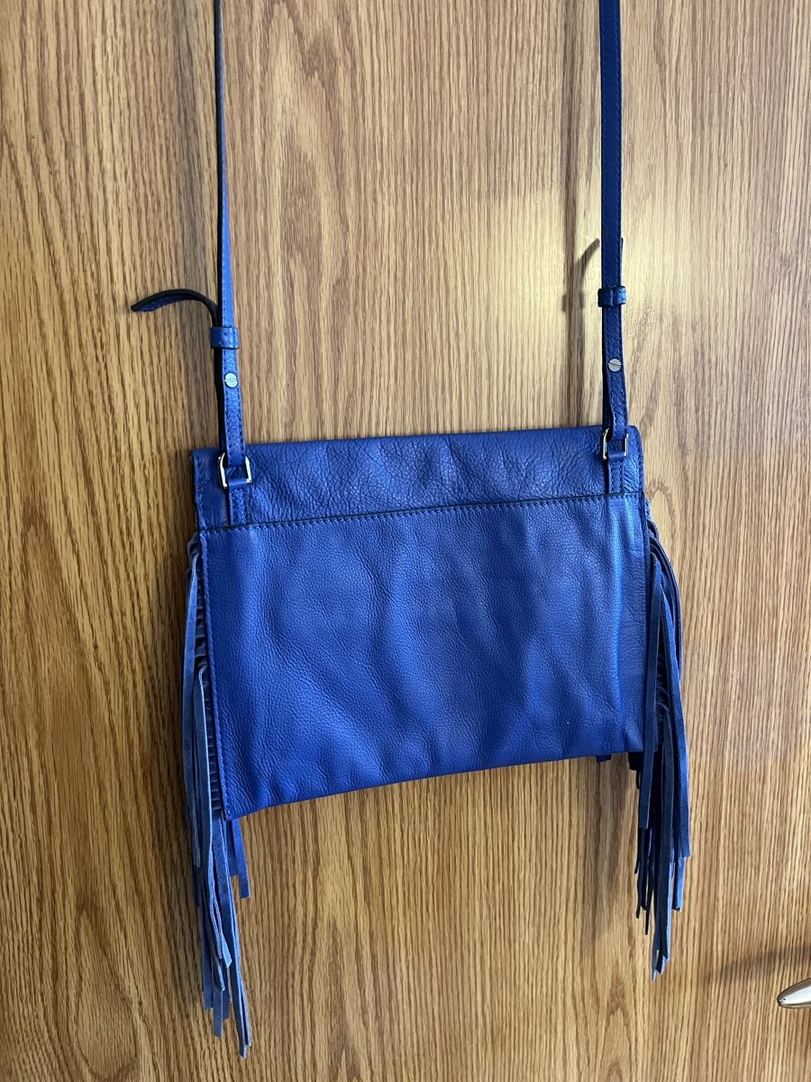 Taschen für Damen: Blaue Ledertasche mit Fransen - wie neu! – Neu (gemäss Beschreibung) aus Basel von JJ.Elena 2